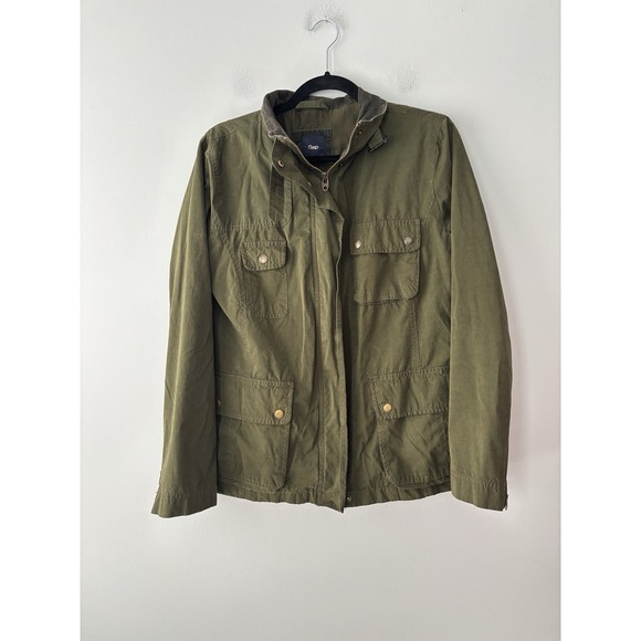 GAP Jackets & Blazers - GAP‎ Women's Green Full Zip Barn Jacket Chore Coat Corduroy Collar Size Medium